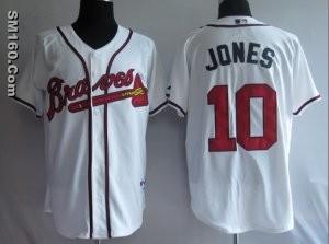 High-quality MLB Atlanta Braves #10 Chipper Jones Home White Jersey
