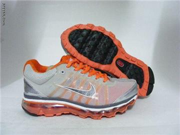 NK women shoes airmax 2009 grey and orange red--free shipping