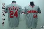 Wholesale Cincinnati Reds #24 Perez Grey 1976 Throwback MLB Jerseys