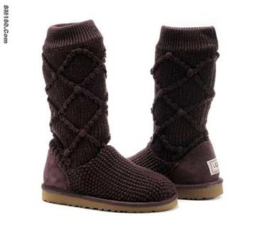 Fashionable ugg fig classic argyle knit boots 5879