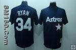 Mitchell&Ness Houston Astros #34 Nolan Ryan Blue Throwback MLB Jerseys