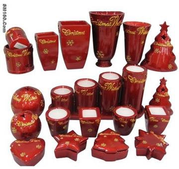 christmas gift christmas ceramic candle/flower pot