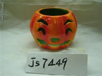 christmas gift ceramic Pumpkin candlestick,wholesale price