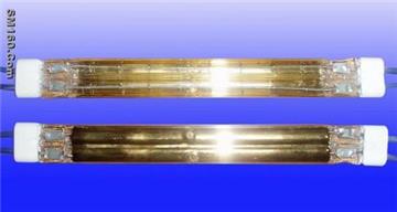 Gold reflector twin tube of infrared heating lamps