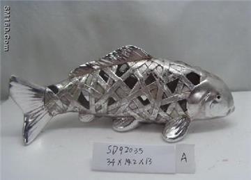 Christmas Ceramic fish full silver,cheap price