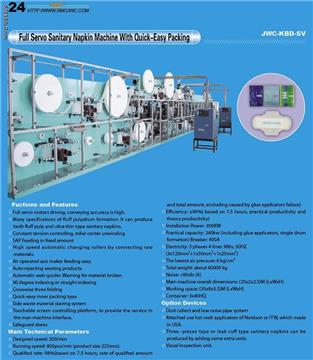 full servo sanitary napkin machinery