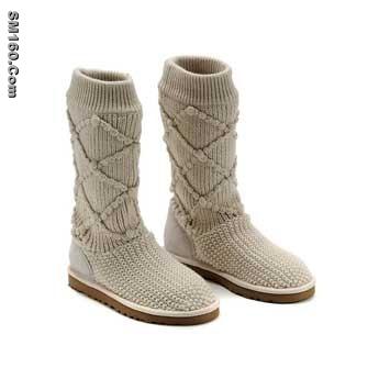 ugg cream classic argyle knit boots 5879