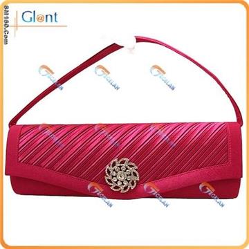 Fashion evening bag with silver metal flower EBF002