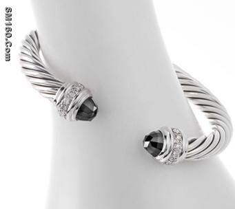 David Yurman 7mm Black Onyx Silver Ice Bracelet