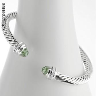 David Yurman 5mm Prasiolite Silver Ice Bracelet