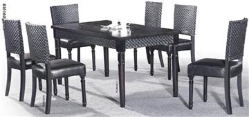 export rattan and solid wooden dining chair and table