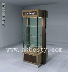Wooden jewelry display cabinet showcase and case with LED lights
