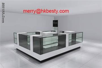 Design unique nice jewelry store kiosk showcase with LED lights