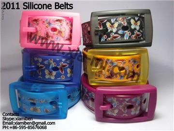 2011 fashion colorful silicone rubber plastic pu pvc belts