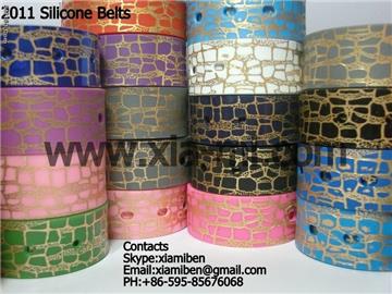 2011 colorful silicone rubber plastic pu pvc belts