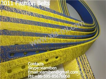 2011 fashion popular colorful silicone rubber plastic pu pvc belts