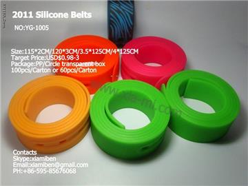 2011 fashion popular colorful silicone rubber plastic pu pvc belts