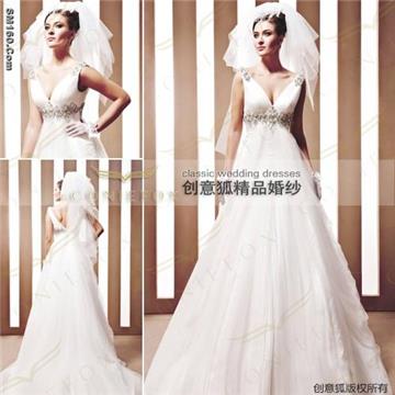 sell 2011 affordble noble beaded long tail wedding dresses 90015