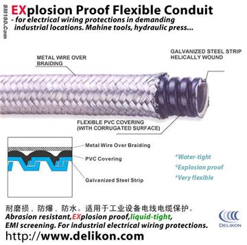 liquid resistant over Braided Flexible steel Conduit for ship wirings