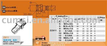 Shut-off nipple,Coupling open flow