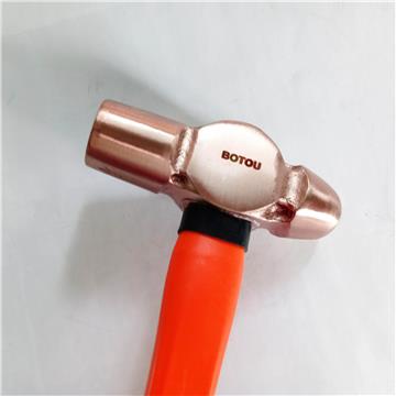 Non sparking 0.23kg Hammer Ball Pein Fiber Handle Beryllium bronze Safety manual tools Factory