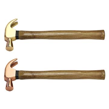 Factory sales manual toolsnon sparking tools Hammer Claw Wooden Handle 230g Aluminum bronze