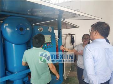 Transformer oil filter equipment test run